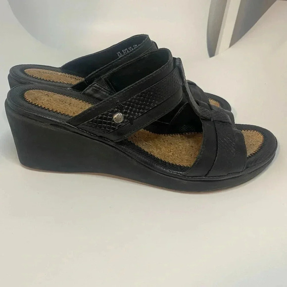 Hush Puppies - Black Wedge sandals - 9.5 - Picture 4 of 6